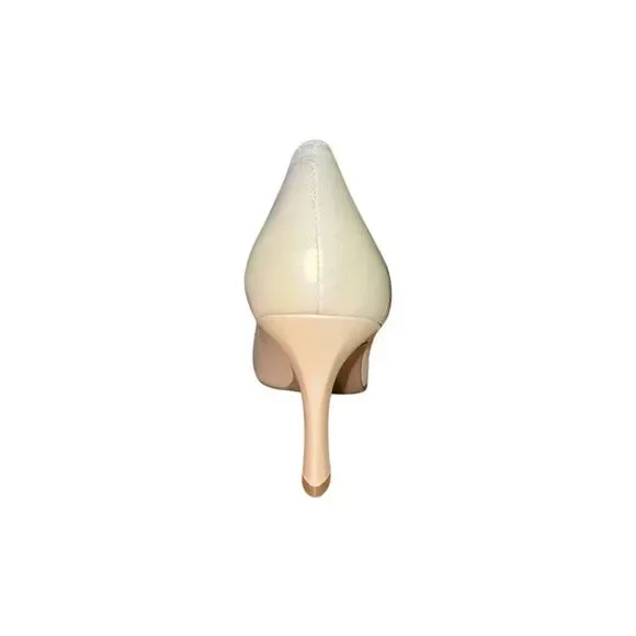 Bandolino Nataly Light Natural Color Leather Open Toe Pumps Womens Size 10 NWB - Picture 4 of 10